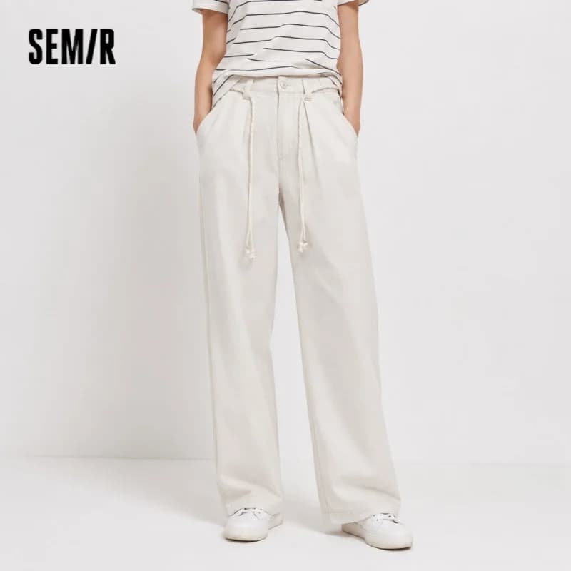 Jeans da Donna Semir Morbidi e Freschi con Cintura, Gamba Larga, Denim, Collezione Estate 2026, Casual per Tutti i Giorni