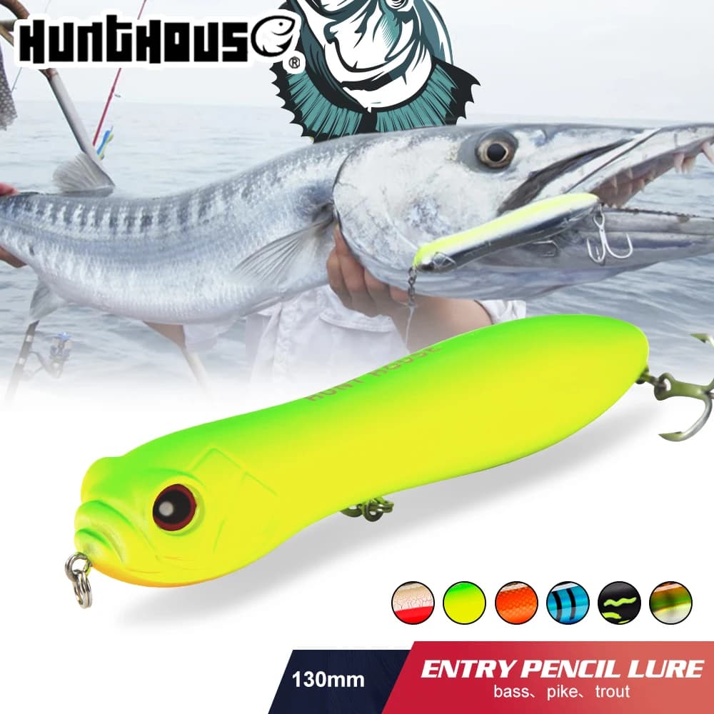 Hunthouse Topwater Matita Richiamo di Pesca 130mm 32g Pesca Galleggiante d'Acqua Dolce Biat Grande Palla a Sonaglio Rumore Forte per Spigola LW127