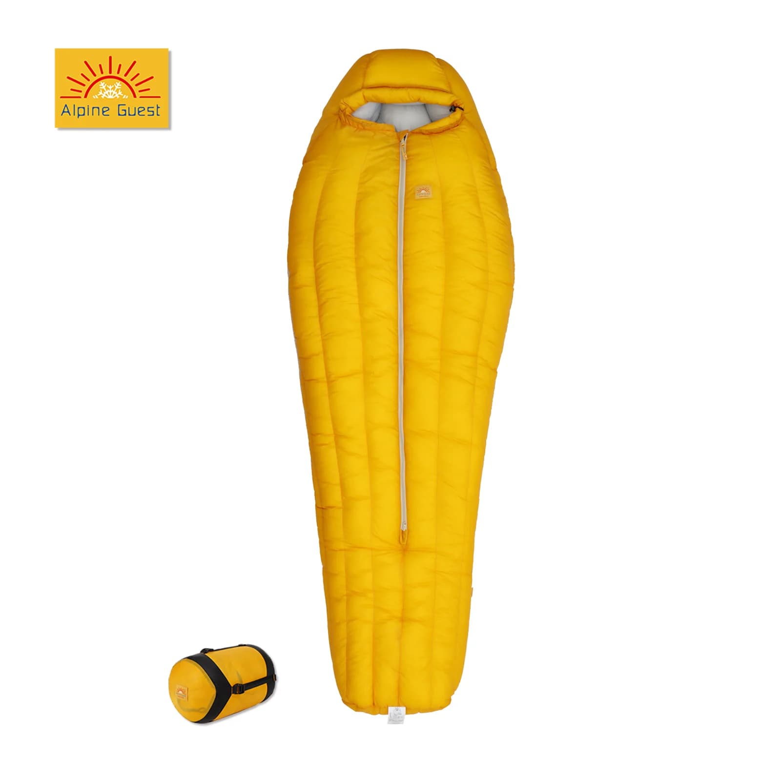 Sacco a Pelo Ultraleggero con Imbottitura in Piuma d'Oca 95% 850fp 450g per Campeggio all'Aperto e Climi Freddi