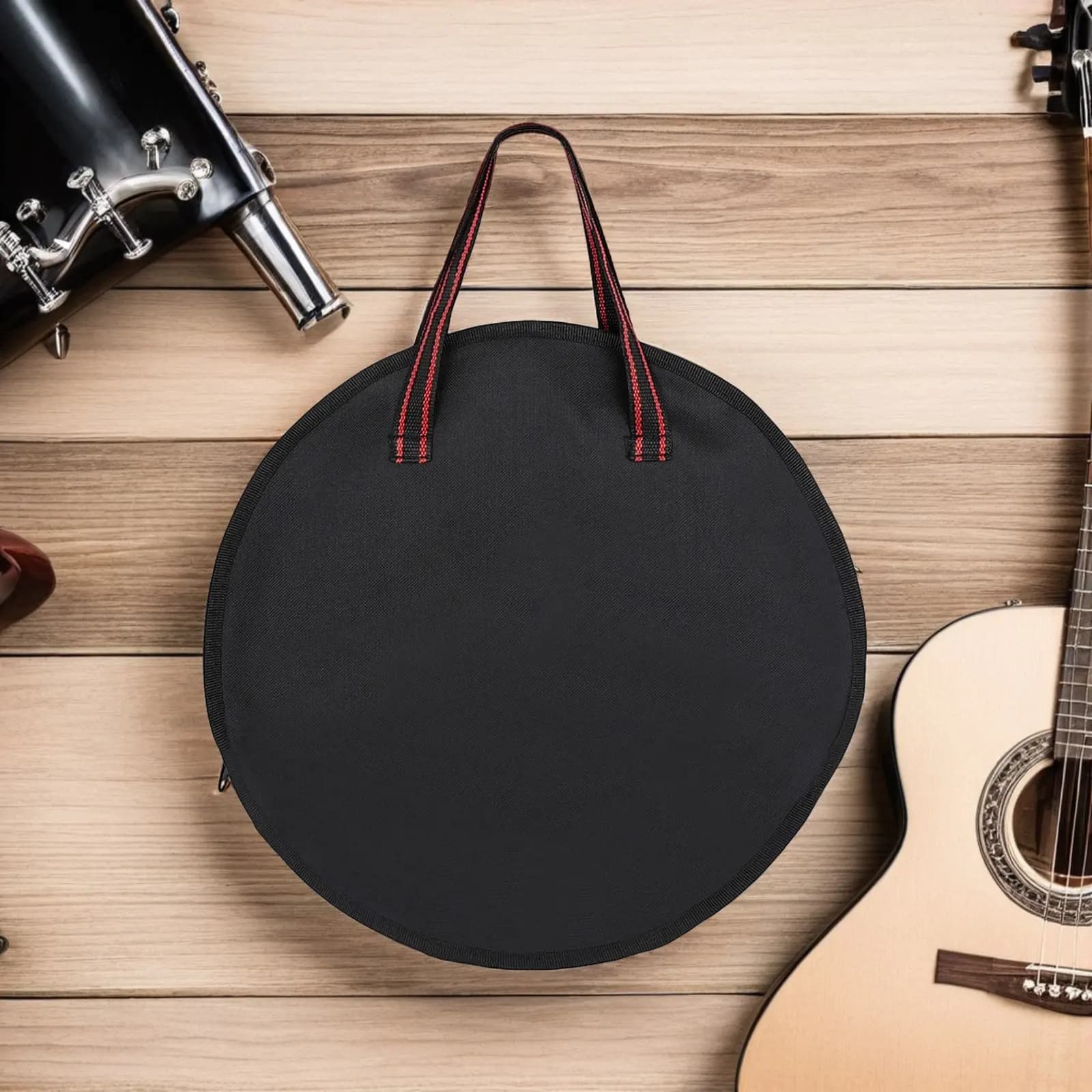Waterproof Oxford Cloth Dumb Drum Bag 12 Inch Padded Drum Practice Pad Carry Case for Musicians Rehearsal Storage
