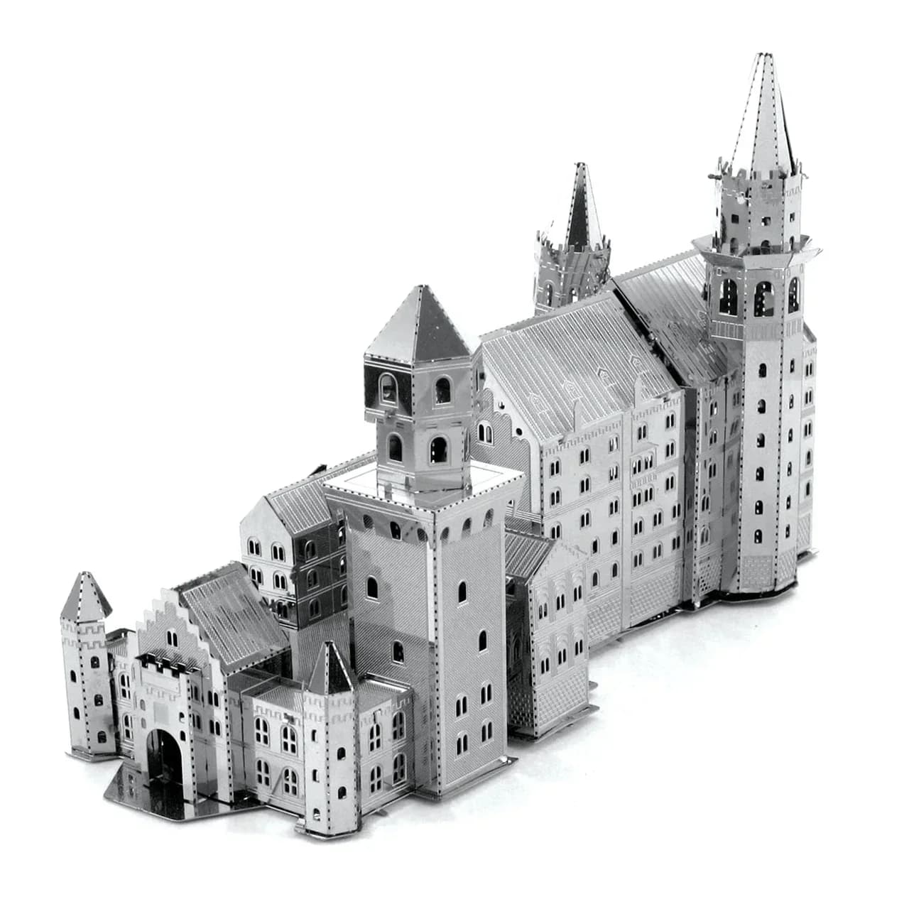 Kit modello puzzle in metallo 3D con castello di pietra cigno Puzzle fai da te con taglio laser Giocattolo puzzle per bambini