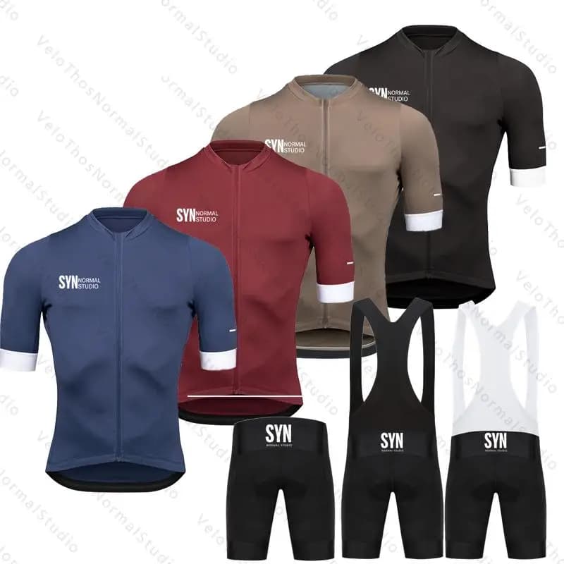 Completo da Ciclismo Estivo: Maglia a Maniche Corte e Salopette Corta Professionale MTB Ropa Maillot da Uomo 2026 Abbigliamento Bici SYN Normal Studio