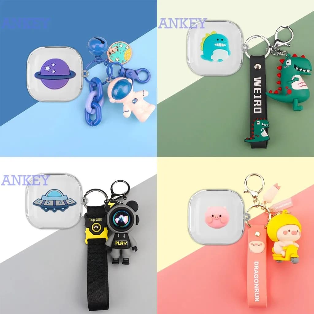 Per Baseus Bass BD1 Custodia trasparente Trasparente Astronauta Auricolare Custodia protettiva Auricolari Bluetooth wireless in silicone morbido da trasporto