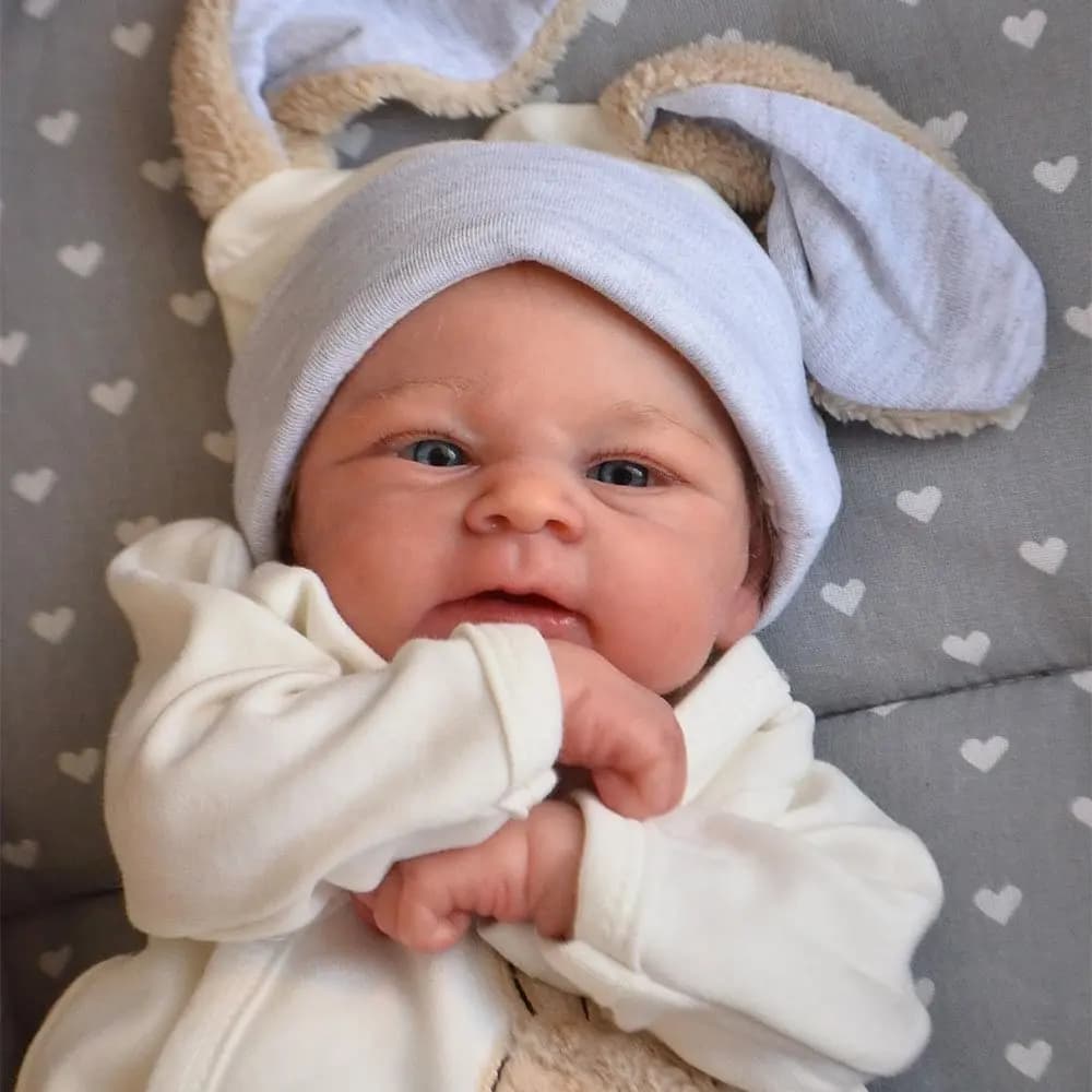 NPK 19 pollici neonato già dipinto bambola finita Elijah sveglio Reborn taglia bambino pelle 3D vene visibili bambola d'arte da collezione
