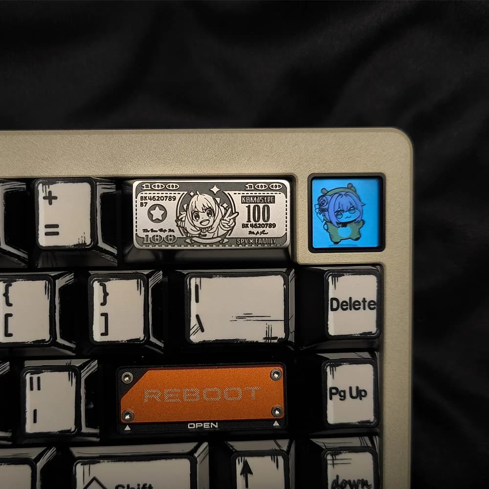 Zinc Alloy Metal Covers Customize Enter Keycap Backspace Covers Mechanical Game Keyboards Custom anime logo for players