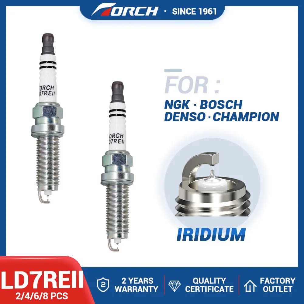 2-8 Pezzi Candela a Doppio Iridio TORCH LD7REII Sostitutiva per 90565 DILKAR7D11H per NISSAN X-Trail 2.0 MR20DD RENAULT Koleos M5R402