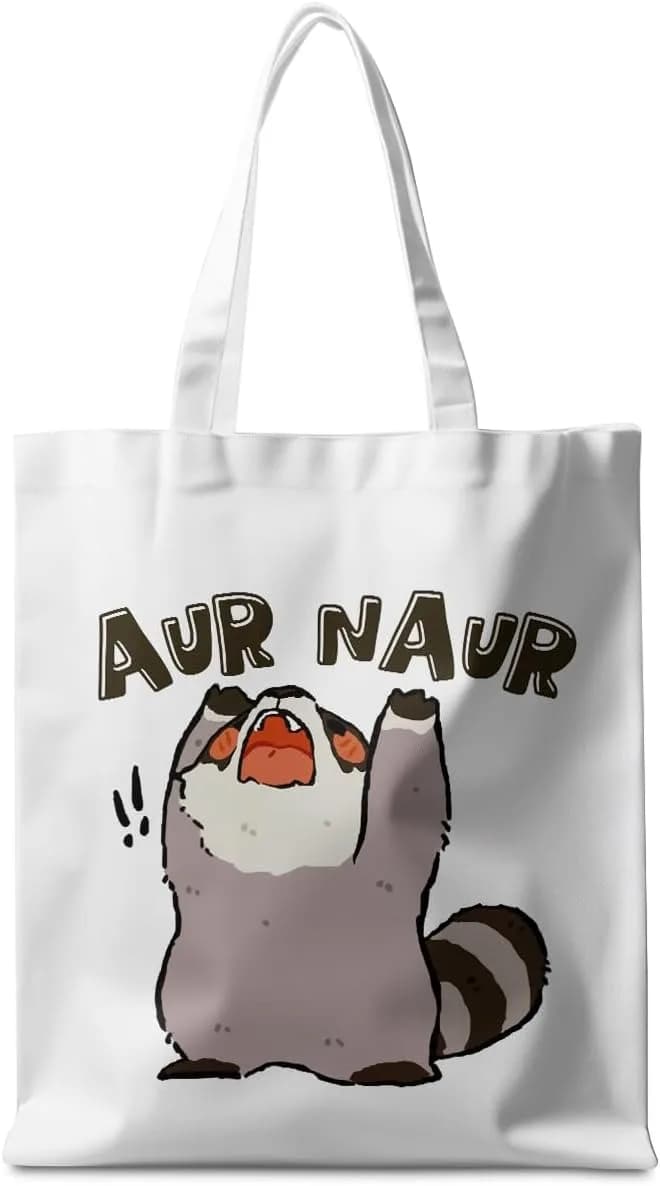 Borsa Tote in Tela con Divertenti Procioni e Rane, Regalo per Donne e Amici, Borse Riutilizzabili per la Spesa e il Campeggio