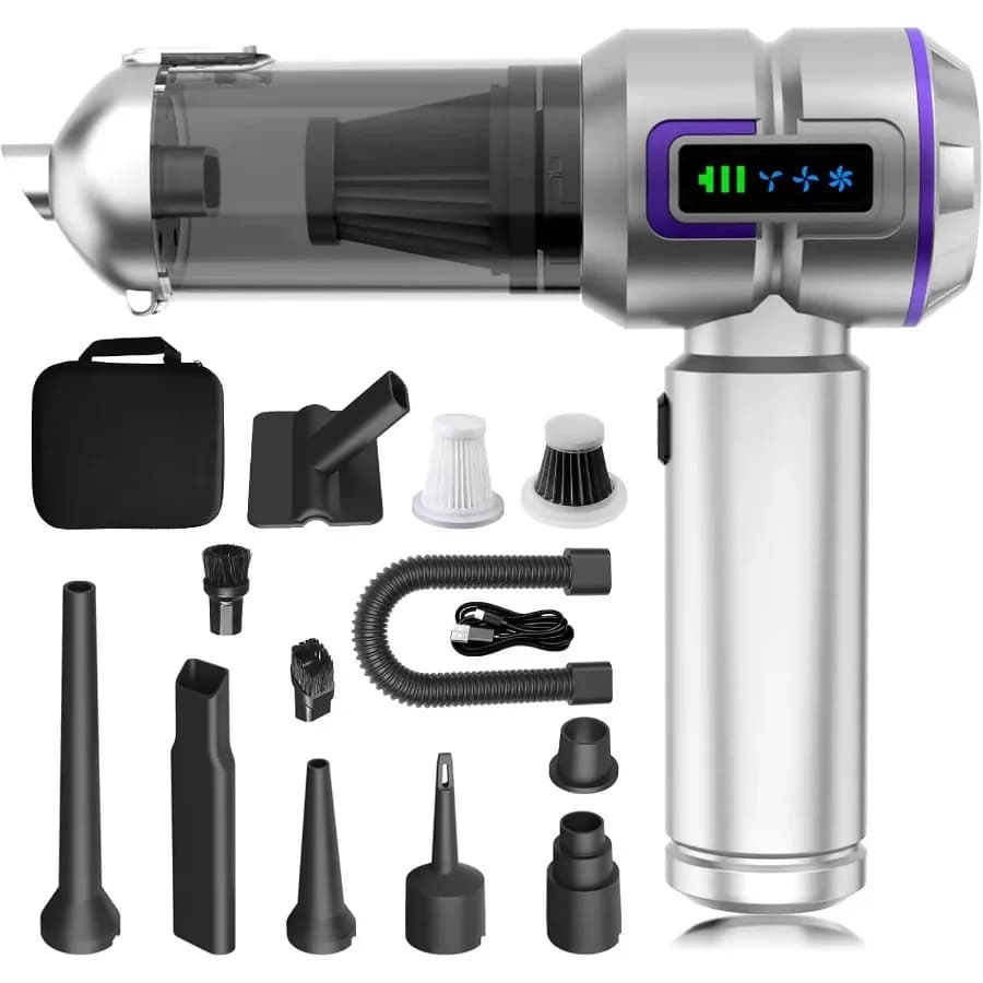 Aspirapolvere per auto, aspirapolvere portatile e spolverino per auto portatile ad alta potenza 22000PA, mini aspirapolvere senza fili con display a LED, per Hom