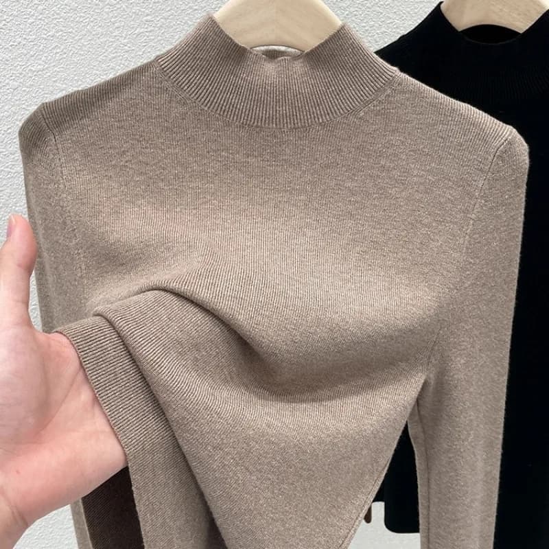 AOSSVIAO Maglioni a Collo Alto da Donna Autunno Inverno 2026, Pullover Slim Fit in Maglia Morbida Tinta Unita