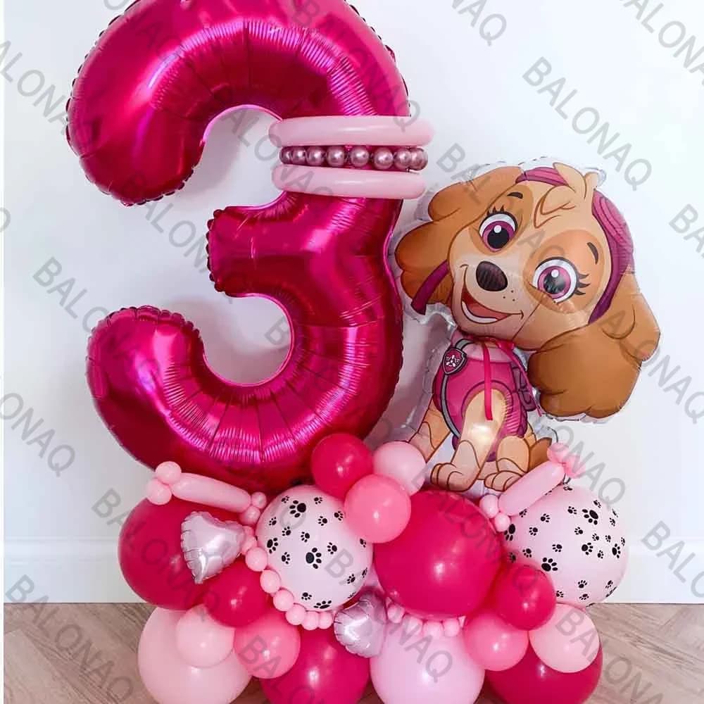 24 pezzi Paw Patrol Decorazione festa di compleanno per bambini Ragazze Ragazzi Anime Cartoon Set di palloncini Cani Skye Chase Palloncini Baby Shower