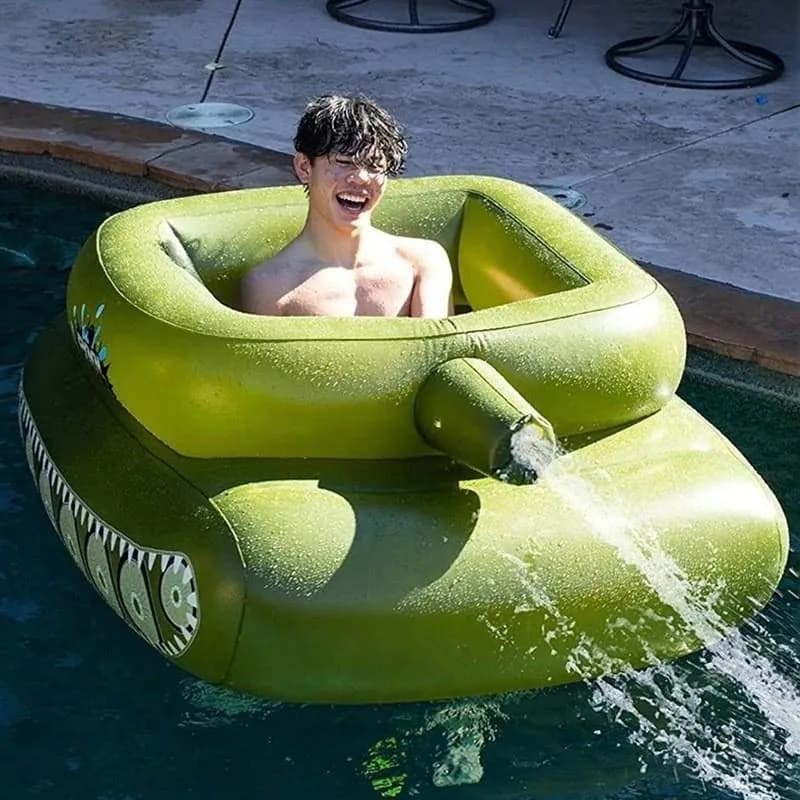 Spruzzo d'acqua con anello per nuoto con serbatoio gonfiabile - Letto galleggiante per piscina hovercraft