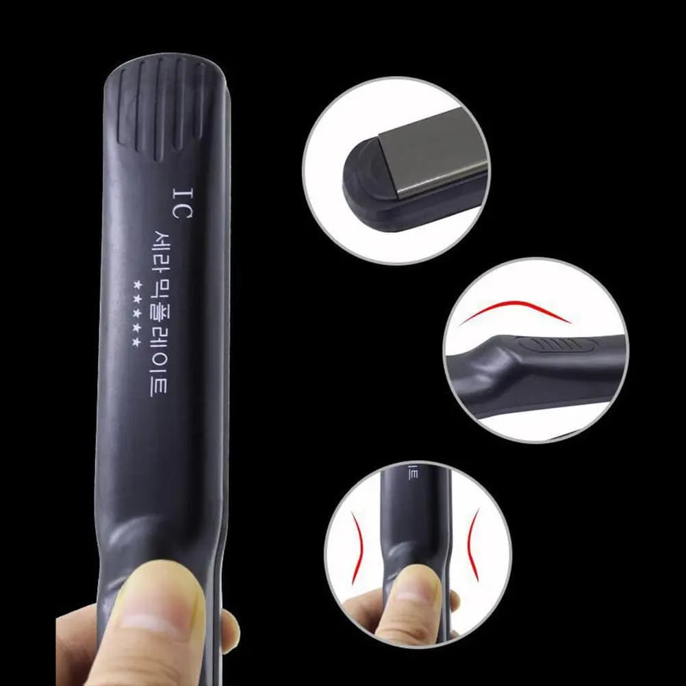 2-in-1 Electric Hair Plate, Vapore Hair Straightener, Portable for Domestic and Professional Use, UK Spina, Black