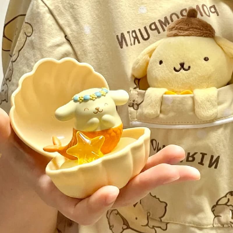 Sanrio Mermaid Shell Series Kuromi Hellokitty Melody Kawaii Model Mystery Box Little Twin Star Custom Gift