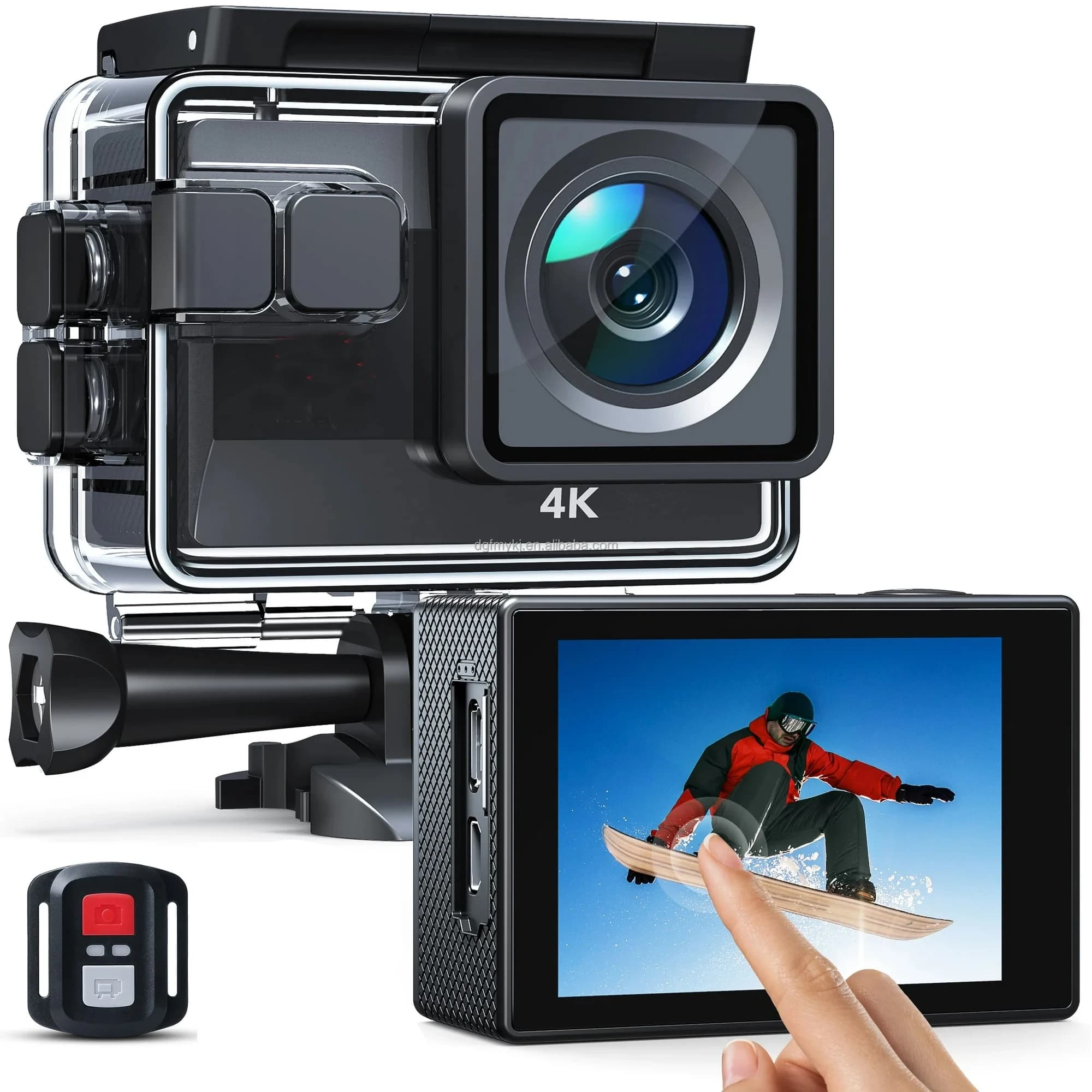 Mini 4K/30FPS Doppio Schermo Sport Action Camera Touchscreen Vlog Casco IP68 Impermeabile 1080P HD Video DVR