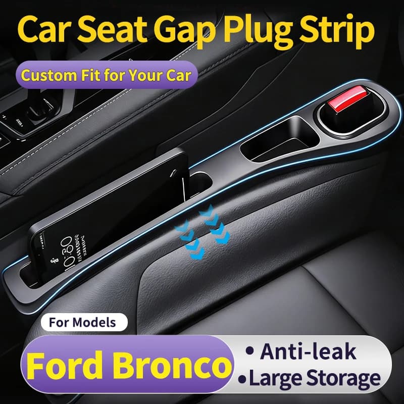 Car Gap Filler Strip For Ford Bronco Car Seat Gap Anti-Drop Filler Strip Interior Side Crevice Storage Strip Side Gap Storage