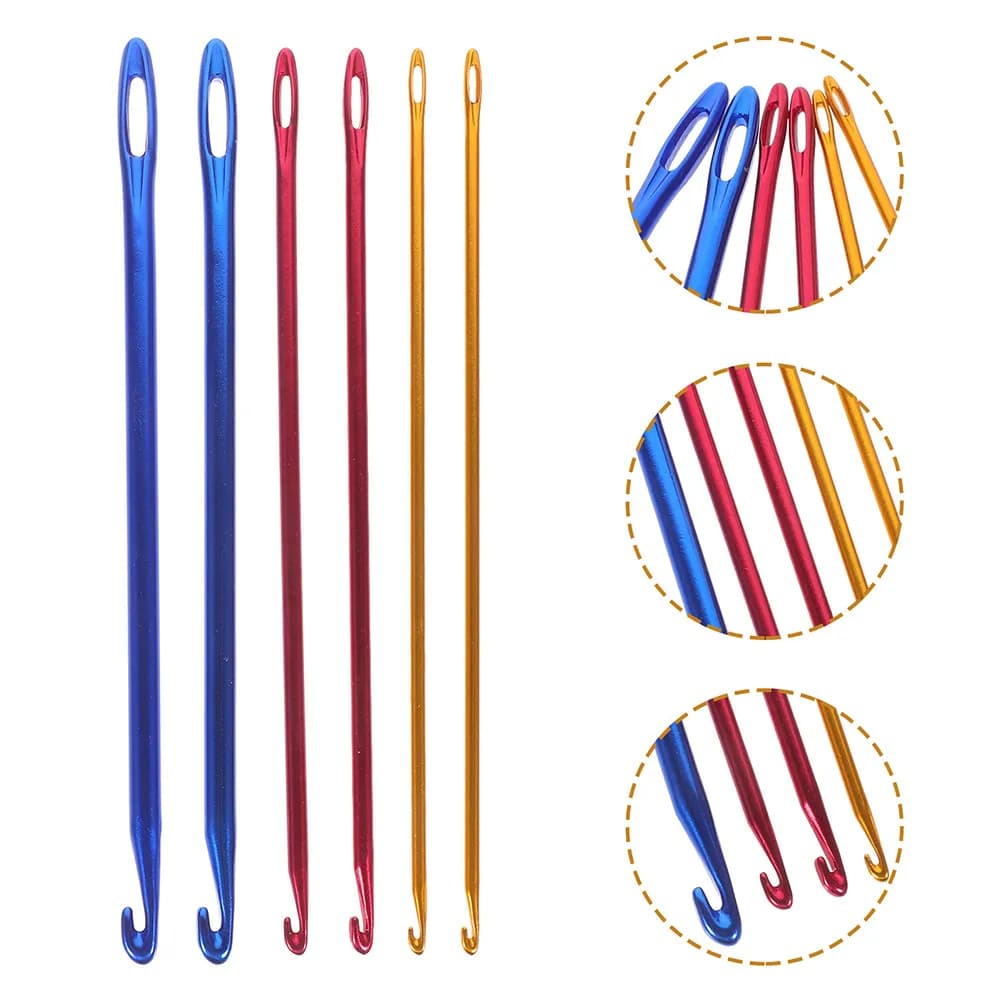 Set di 9 Uncinetti in Alluminio con Design Forato per Lavori a Maglia, Aghi in Metallo per Cucito e Tessitura