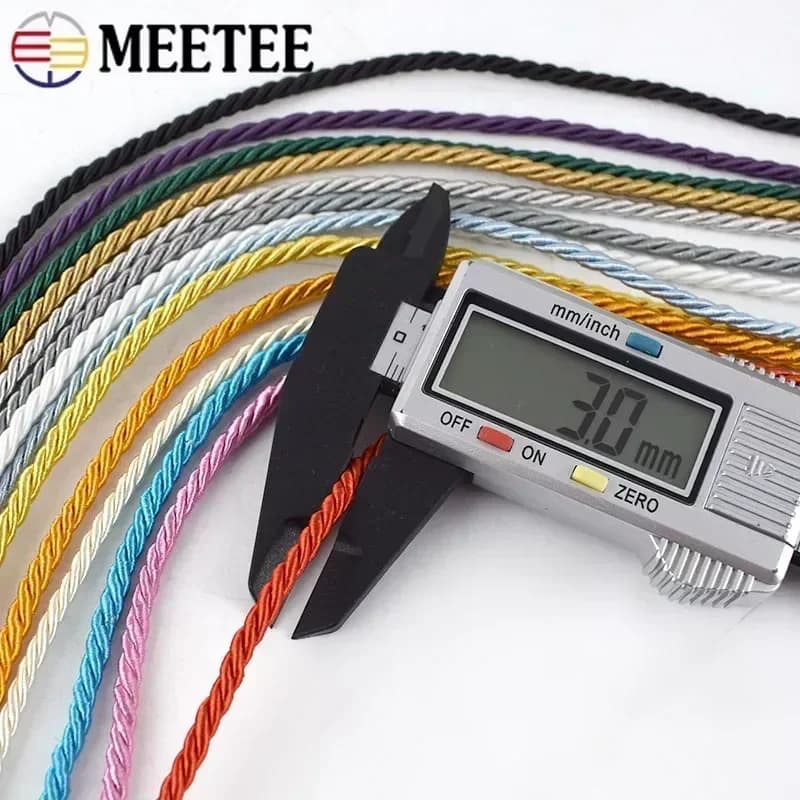 5-10M 3mm Polyester Braided Cable 3 Conditions Cords for Bag Strap Dresses Lace Ribbon Decoration Wire Curtain Crafts FAI FROM TE Materials