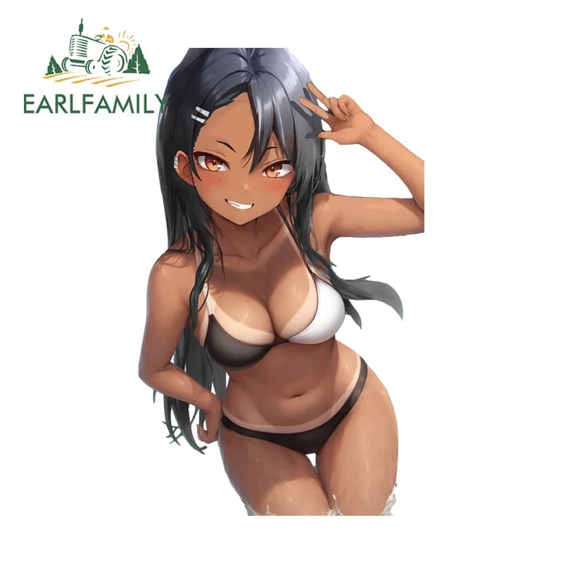 EARLFAMILY 13cm x 8cm for Waifu Sexy Anime Swimsuit Car Sticker Creative Car Goods Decal Racing Drifting Personality Graphics