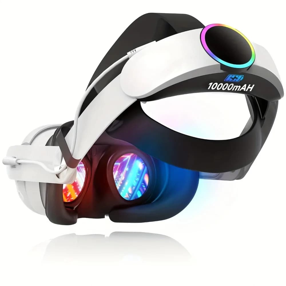 10000mAh Battery Replacement Head Strap for Meta Quest 3S / Quest 3, VR Headset Power Bank Headband Accessory