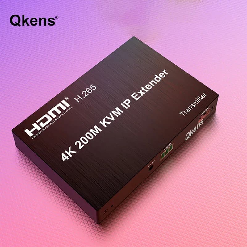 H.265 4K HDMI KVM Extender 200M via Ethernet cable RJ45 HDMI KVM IP Extender transmitter receiver Video converter for PC to TV