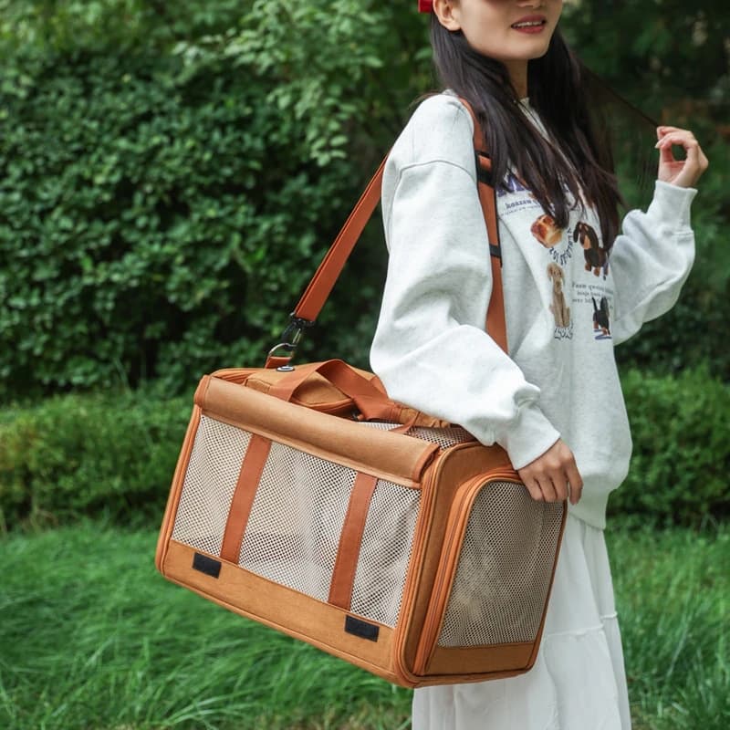 Borsa per gatti pieghevole a tracolla, borsa multifunzionale per animali domestici, borsa per gatti portatile in tessuto Oxford, Home Kattenpakket MH40MB