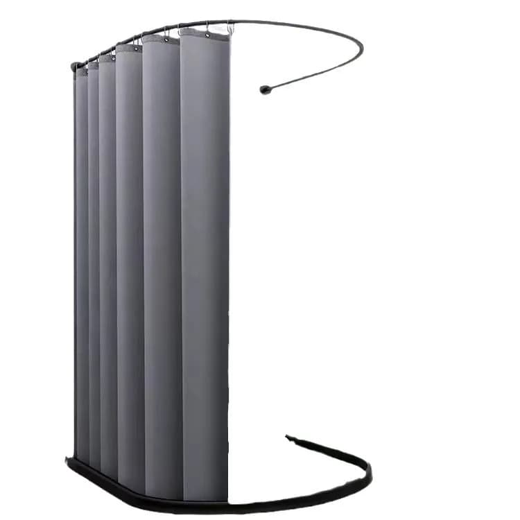 No-Drill U-Shaped Shower Curtain Rod Stainless Steel Waterproof Adjustable Bathroom Partition Rod for Tub