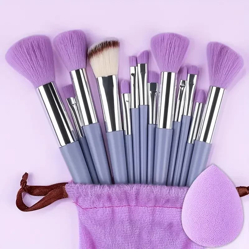 Set di pennelli per trucco professionale da 13 pezzi, set completo di pennelli per fondotinta, ombretto, fard, polvere, morbidi e soffici, set completo di strumenti per il trucco femminile
