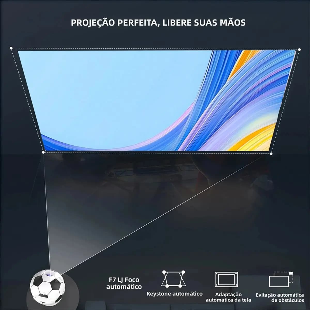 Proiettore Portatile Mini A73T Q8 con Supporto 4K, WiFi6, Bluetooth, Auto Focus, Proiettore per Calcio e Home Cinema, Spina EU