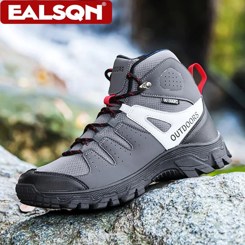 Men Hiking Shoes Climbing Sneakers New Autumn Winter Casual High Top Sport Boots Non-slip Durable Outdoor Mountain Trekking