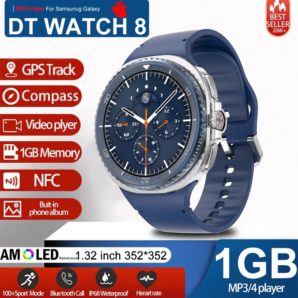 Nuovo Smartwatch 2026 per Galaxy Watch 8 Classic, GPS, NFC, Chiamate Bluetooth, Display AMOLED, Tracker Fitness e Salute