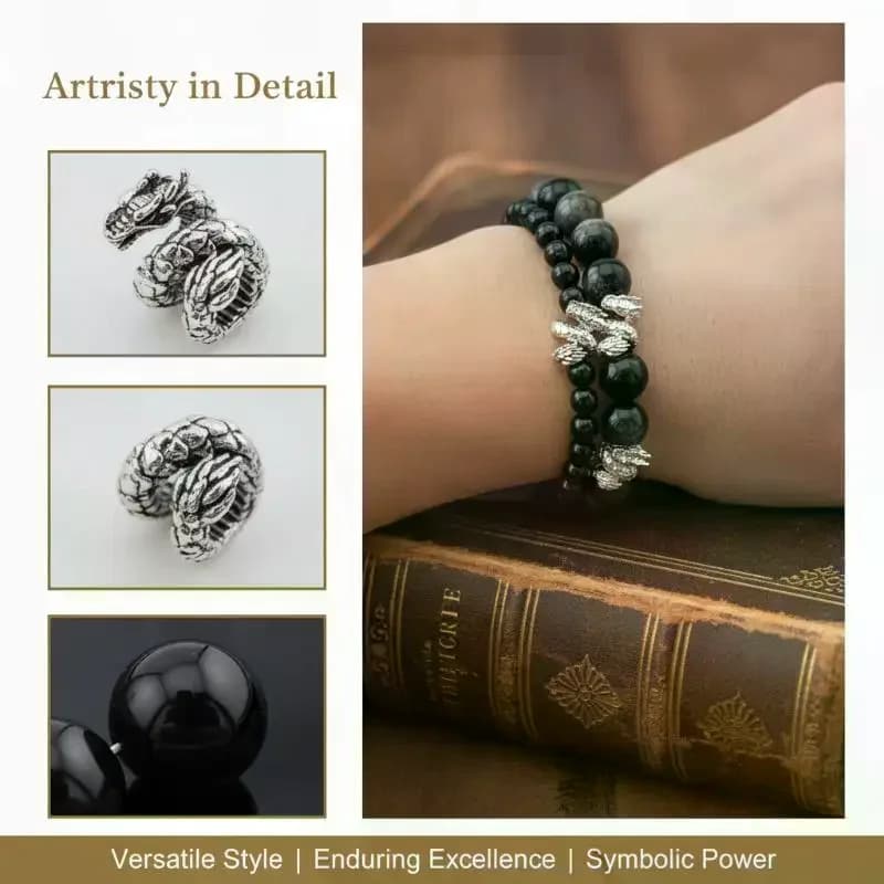 10/5Pcs Alloy Dragon Ring Necklace Separated Beads DIY Braided Bracelet Beaded Jewelry Making Accessories Materials