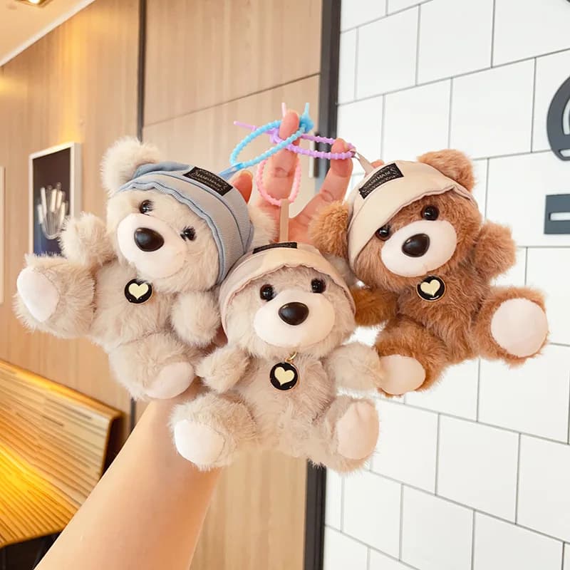 Nuovo piccolo orso peluche appeso bambola giocattolo burattino cartone animato portachiavi peluche zaino appeso pezzo decorazione pendente piccolo regalo