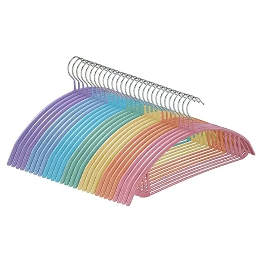 Confezione da 28 Grucce Appendiabiti in Metallo Rivestite in PVC Antiscivolo, Larghezza 42 cm, Resistenti e Durevoli per Cappotti, Abiti, Vestiti, Giacche, Pantaloni e Camicie