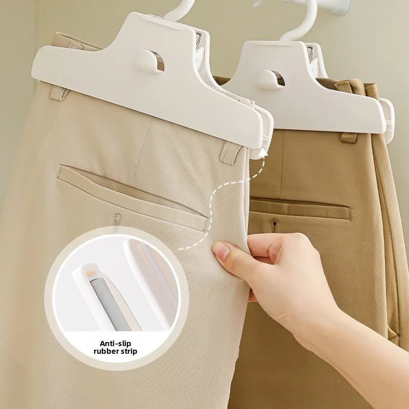 1 Pezzo Appendiabiti Multifunzionale Senza Tracce con Clip per Pantaloni e Gonne, Organizzatore per Vestiti per Uso Domestico