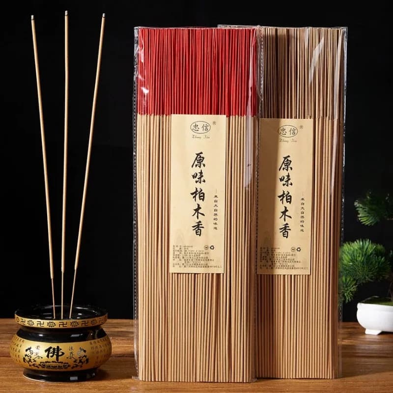 500g Natural God Wealth Cypress Incense Stick Offering Worship Buddha Temple Worship Study Calm Mind Soothe Spirit Joss Stick