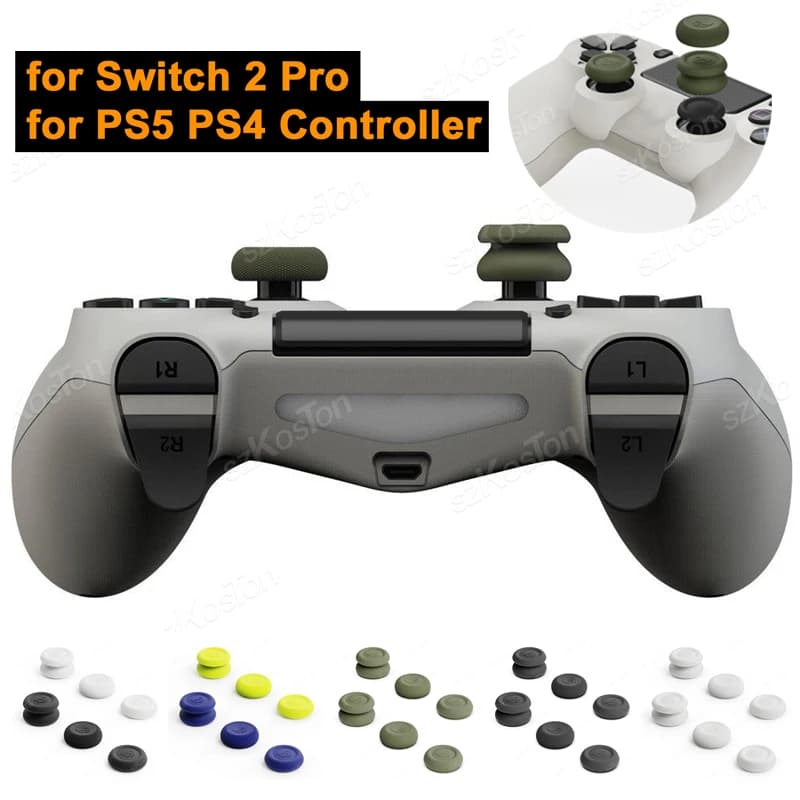 6 Pezzi Copri Joystick per Controller Switch 2 Pro, Impugnatura Antiscivolo per PS5 PS4, Copri Pulsanti per Gamepad, Accessori per Gaming