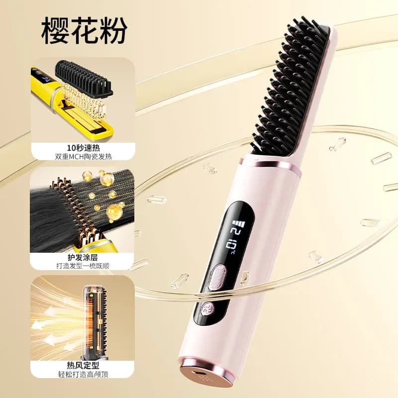 Piastra per Capelli Wireless Bestseller, Mini Compatta Portatile con Ioni Negativi, Non Danneggia i Capelli, Aria Fredda