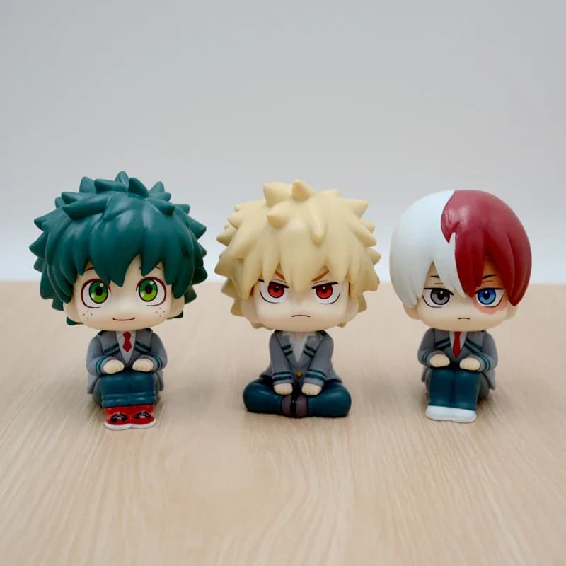 Q Ver. My Hero Academia - Statuetta in PVC di Midoriya, All Might, Bakugou, Shoto, Ochaco - Modellino da Collezione Boku no Hero - Regalo - 8-10 cm