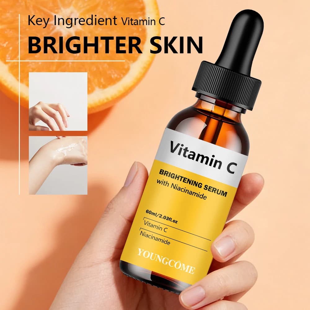 YOUNGCOME Siero alla vitamina C con niacinamide, Siero viso illuminante, Siero uniformante per il tono della pelle per una pelle luminosa 40/60ml
