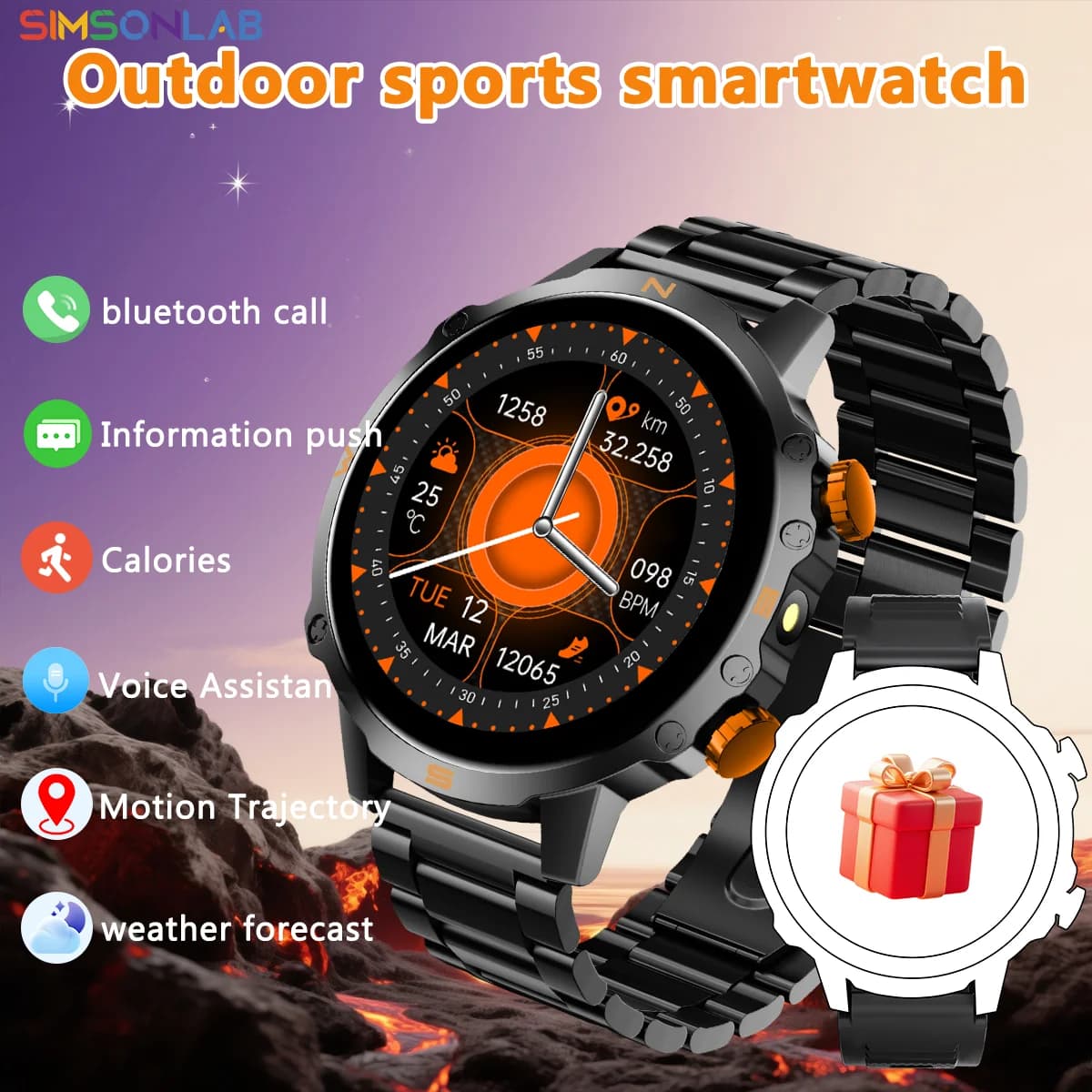 Nuovo Smartwatch con Schermo HD da 1,5'', Assistente Vocale AI, Chiamate BT, Notifiche Messaggi, 100+ Modalità Sportive, Orologio Intelligente alla Moda per Uomini e Donne, Regalo di Compleanno