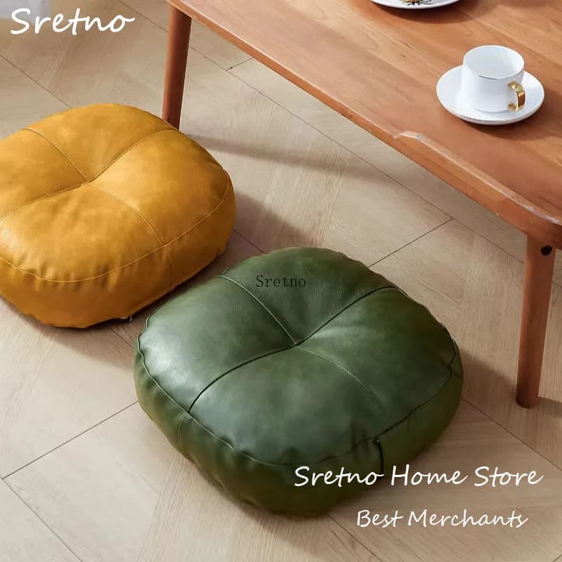 Cuscino Futon Tatami in stile giapponese Cuscini in pelle PU Cuscino per tappeti da pavimento per soggiorno Cuscini per la casa Decorazioni per la casa