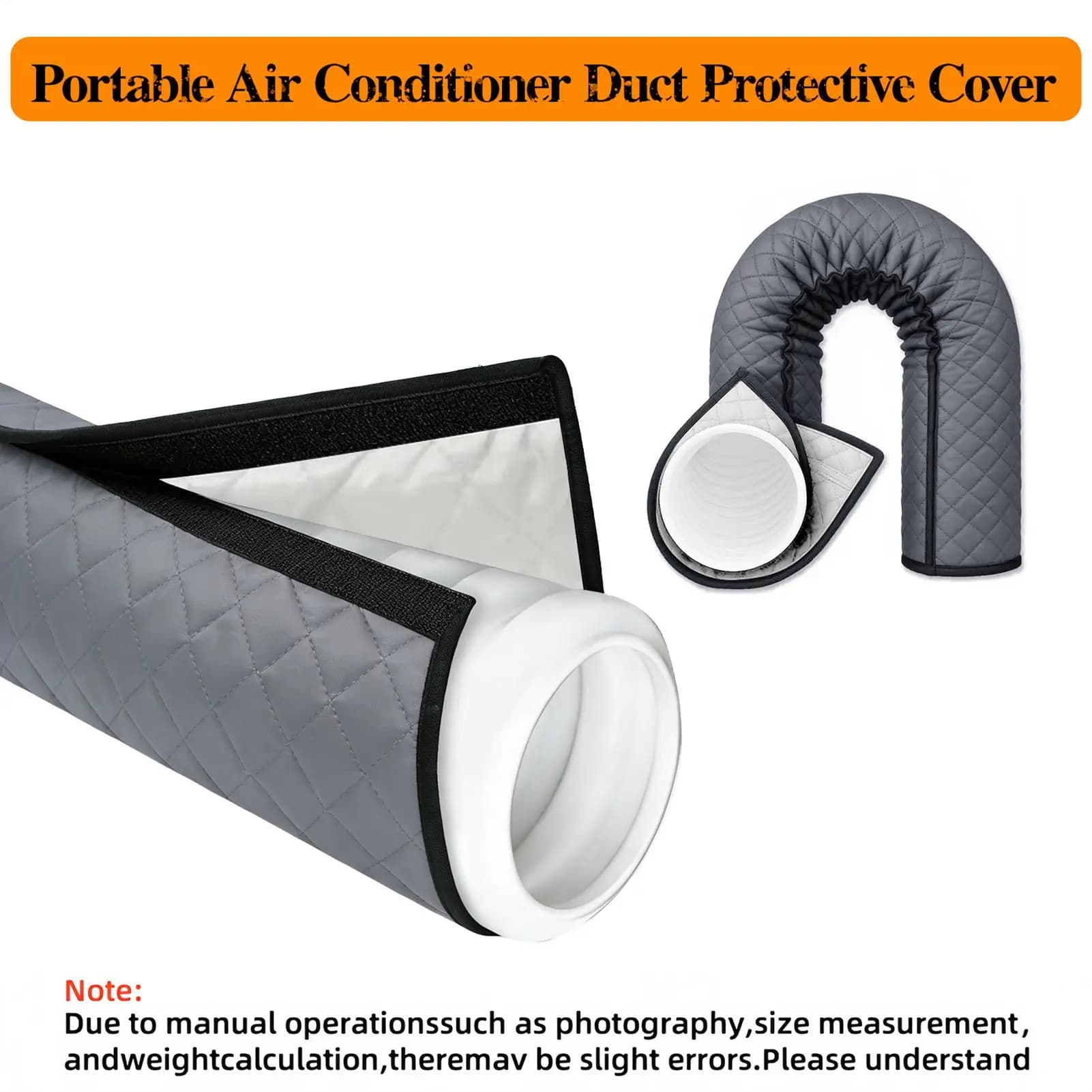 Portable Air Conditioner Hose Insulation Quilted Thermal Cover for Exhaust Vent Pipe Waterproof Outer Fabric Thick Inner Lining