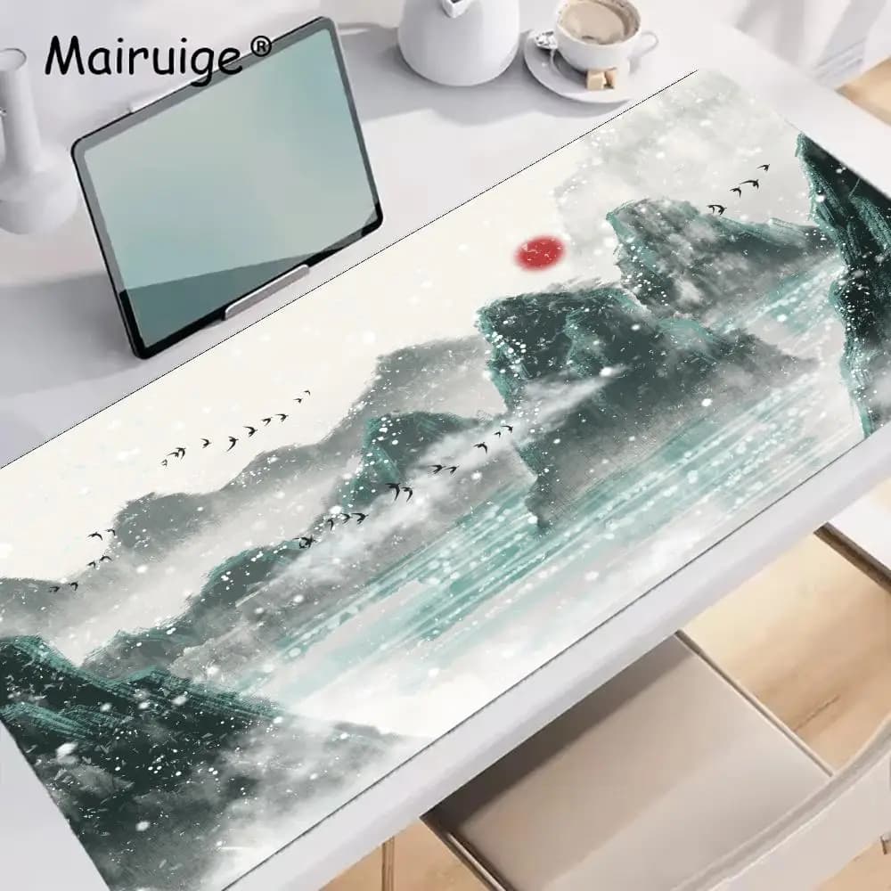 Bellissimo tappetino da scrivania con montagne e fiumi, accessori per ufficio, organizer da scrivania, tappetino per mouse da gaming XXL, tappetino per mouse da tavolo