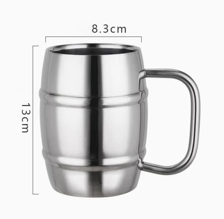 With Handle Outdoor Drinkware 450ml 500ml Stainless Steel Insulated Beer Mug Portable Travel Camping Coffee Cup