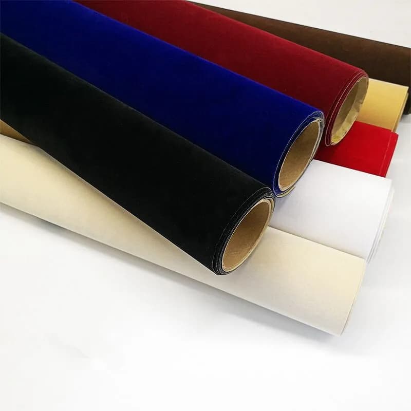 1MM Self Adhesive Backing Flocking Fabric Velvet Fabric for DIY Sewing Jewelry Fabric Counter Display Flocked Cloth