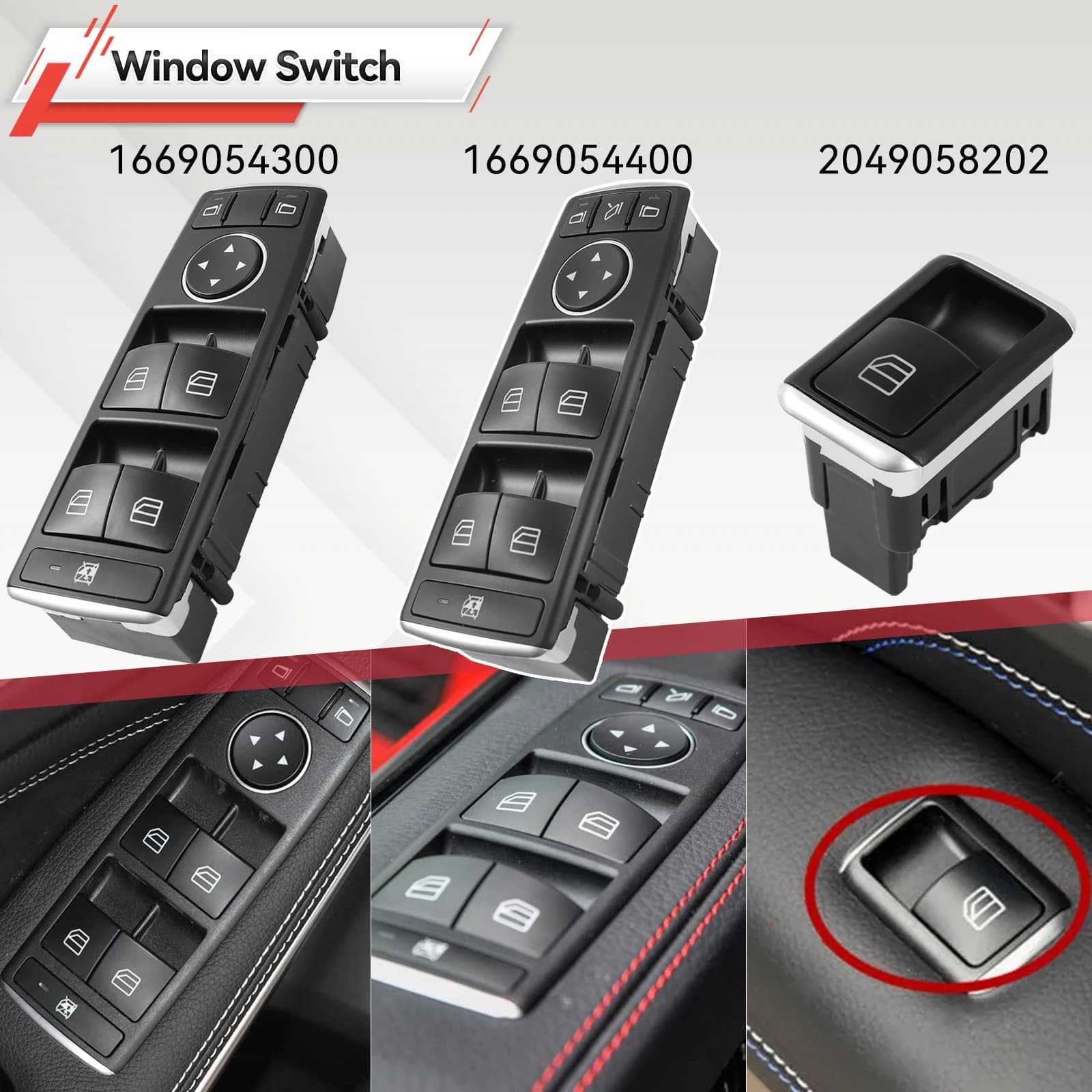 1669054300 1669054400 2049058202 Interruttore Elettrico Principale per Finestrini per Benz W246 W176 W156 W117 per Mercedes Classe A B CLA GLA