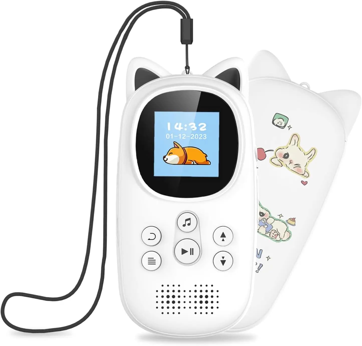 Oilsky Lettore MP3 per bambini con cuffie, 32 GB, Bluetooth 5.0, con altoparlante, radio FM, contapassi, registratore vocale, fino a 128 GB