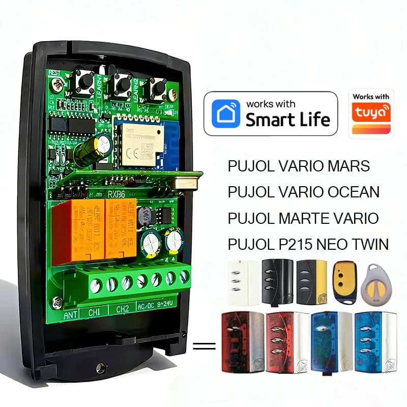 Per PUJOL Lavora con TUYA WIFL Ricevitore VARIO MARS OCEAN MARTE P215 NEO TWIN Garage Telecomando Interruttore Trasmettitore AC DC 7-32V 85-250V