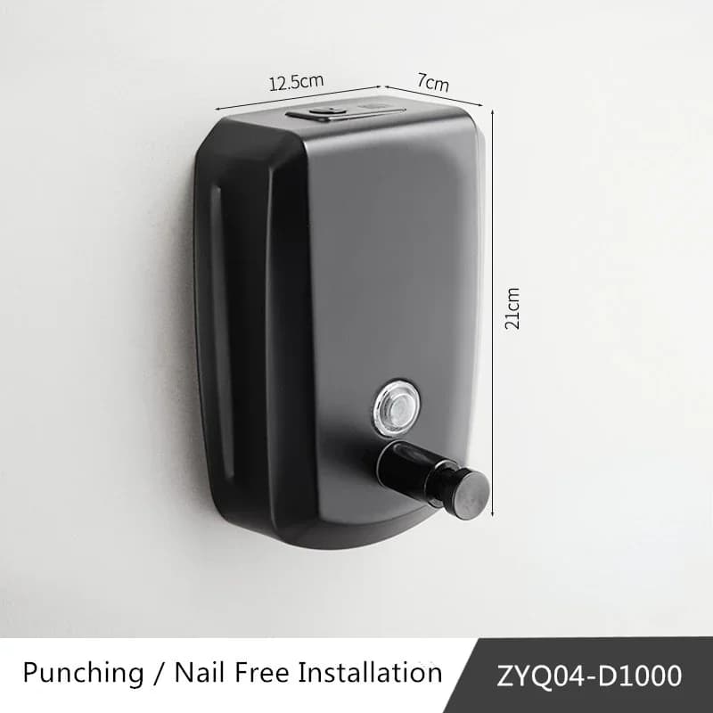 Dispenser di Sapone Manuale da Bagno in Acciaio Inox, Montaggio a Parete, Antigoccia, 500ml 800ml 1000ml 1200ml