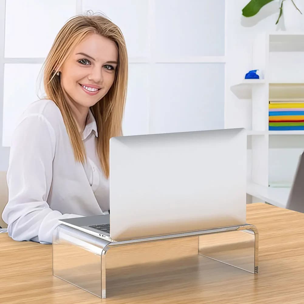 Acrylic Monitor Support, Laptop Support, Desk Lift, Computer Support for Home and Office, Printer Door, TV, Screen, Keyboard